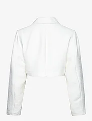 Ganni - Slub Linen Cropped Blazer - festkläder till outletpriser - egret - 1