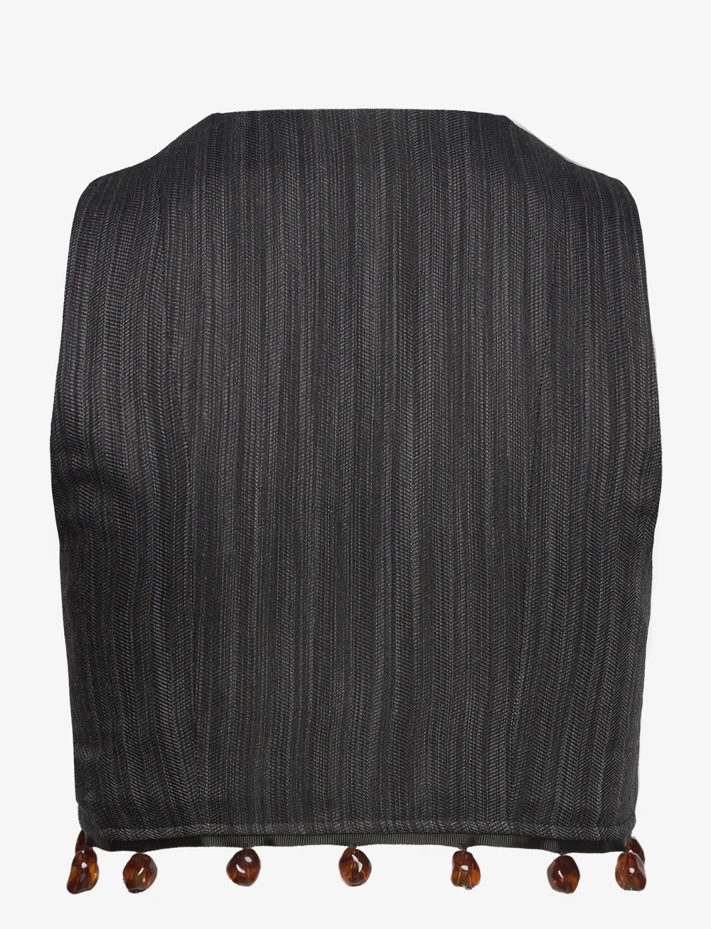 Ganni - Drapey Stripe Suiting Waistcoat - waistcoats - black - 1