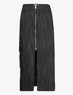 Drapey Stripe Suiting Maxi Skirt, Ganni