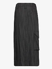 Ganni - Drapey Stripe Suiting Maxi Skirt - maxi nederdele - black - 1