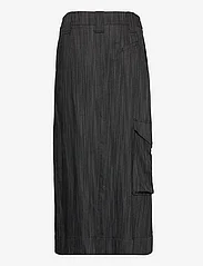 Ganni - Drapey Stripe Suiting Maxi Skirt - spódnice długie - black - 1