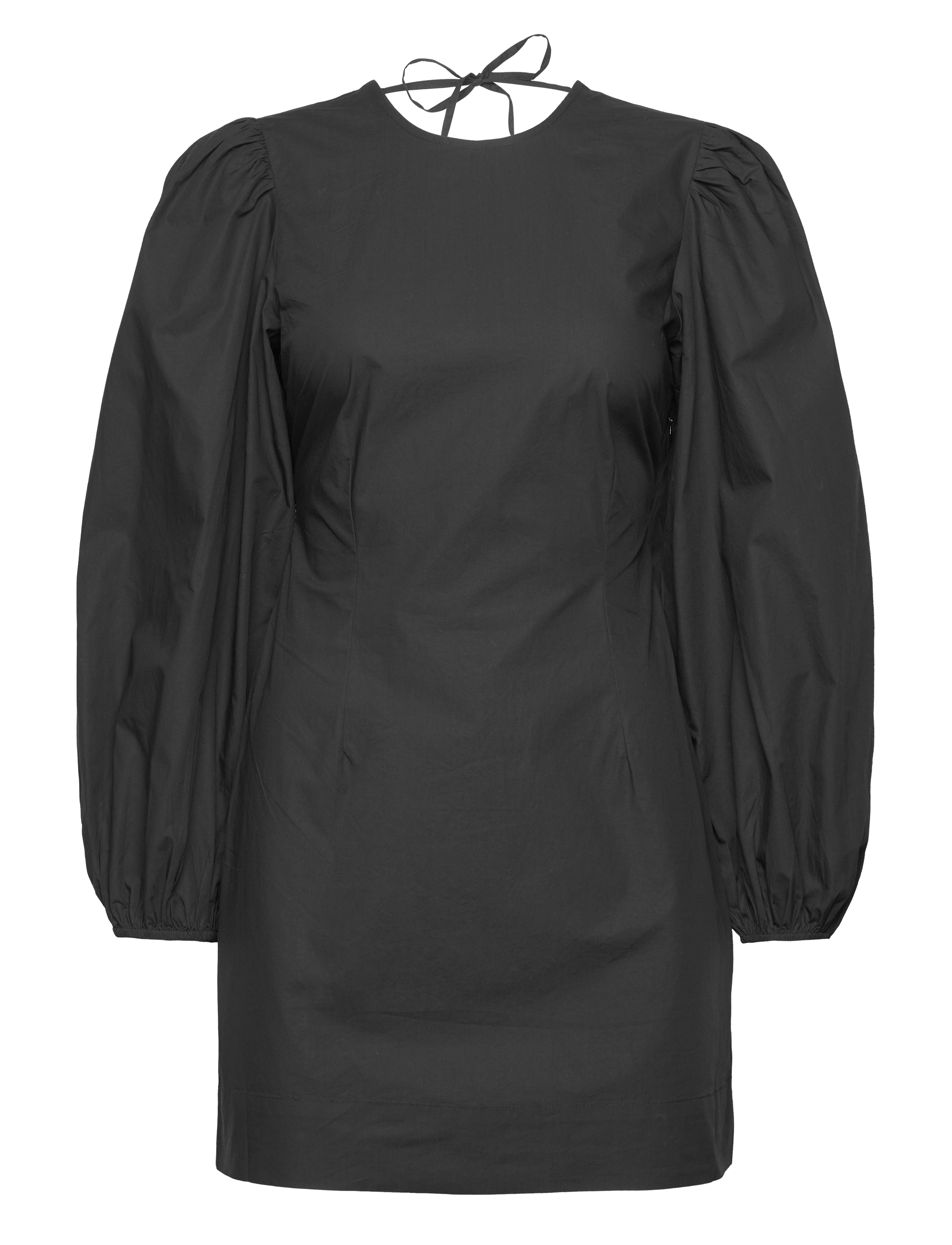 Ganni Cotton Poplin Open Back Mini Dress - Klänningar - BLACK / black