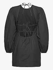 Ganni - Cotton Poplin Open Back Mini Dress - festkläder till outletpriser - black - 1