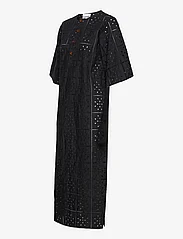 Ganni - Broderie Anglaise T-shirt Dress - maxi dresses - black - 3