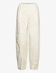 Ganni - Washed Cotton Canvas Elasticated Curve Pants - cargo pants - egret - 0