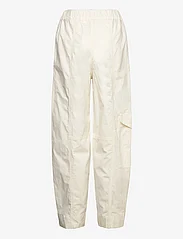 Ganni - Washed Cotton Canvas Elasticated Curve Pants - cargo pants - egret - 1