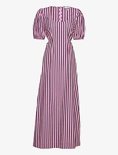 Stripe Cotton Cutout Dress, Ganni