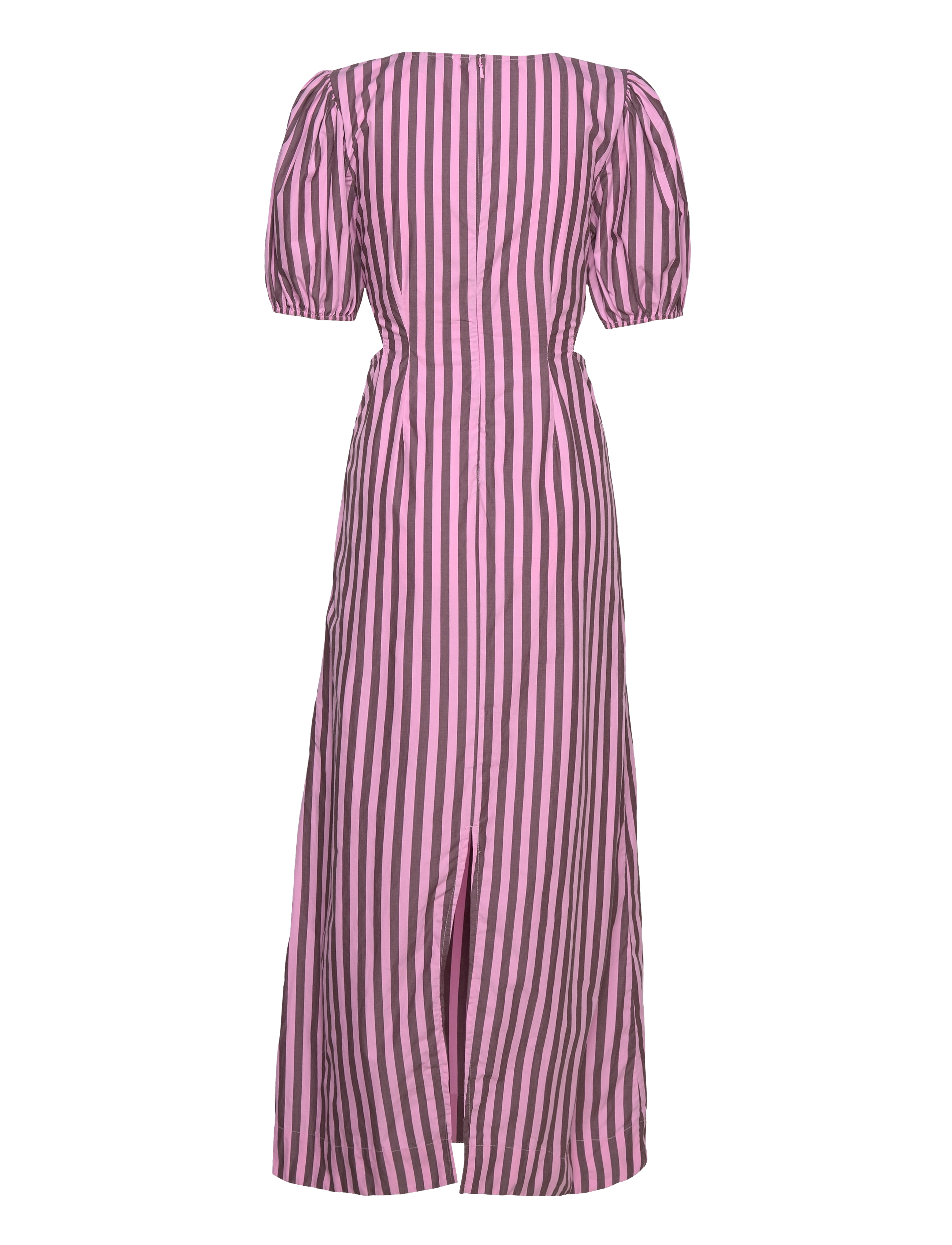 Ganni - Stripe Cotton Cutout Dress - bonbon - 1