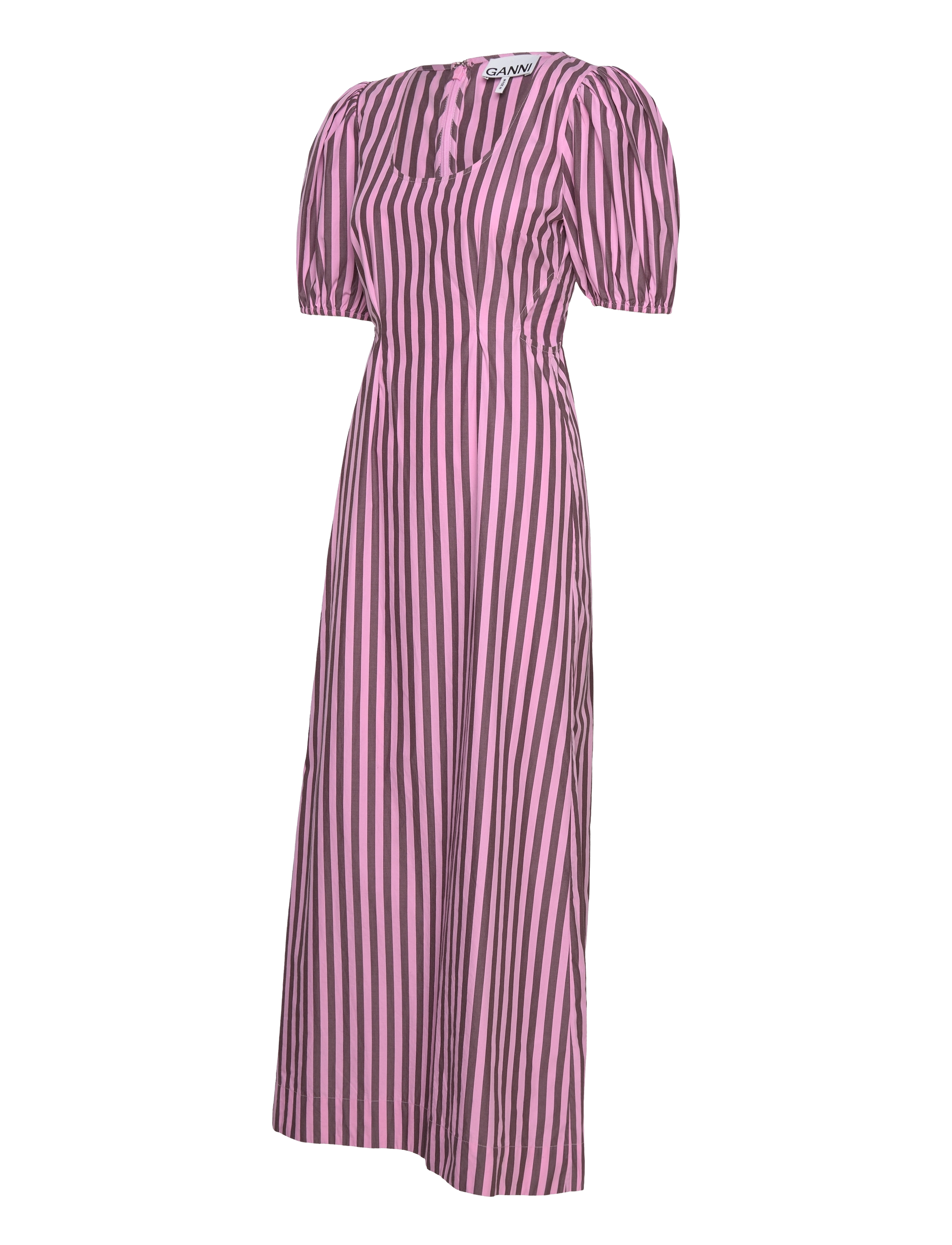 Ganni - Stripe Cotton Cutout Dress - bonbon - 2