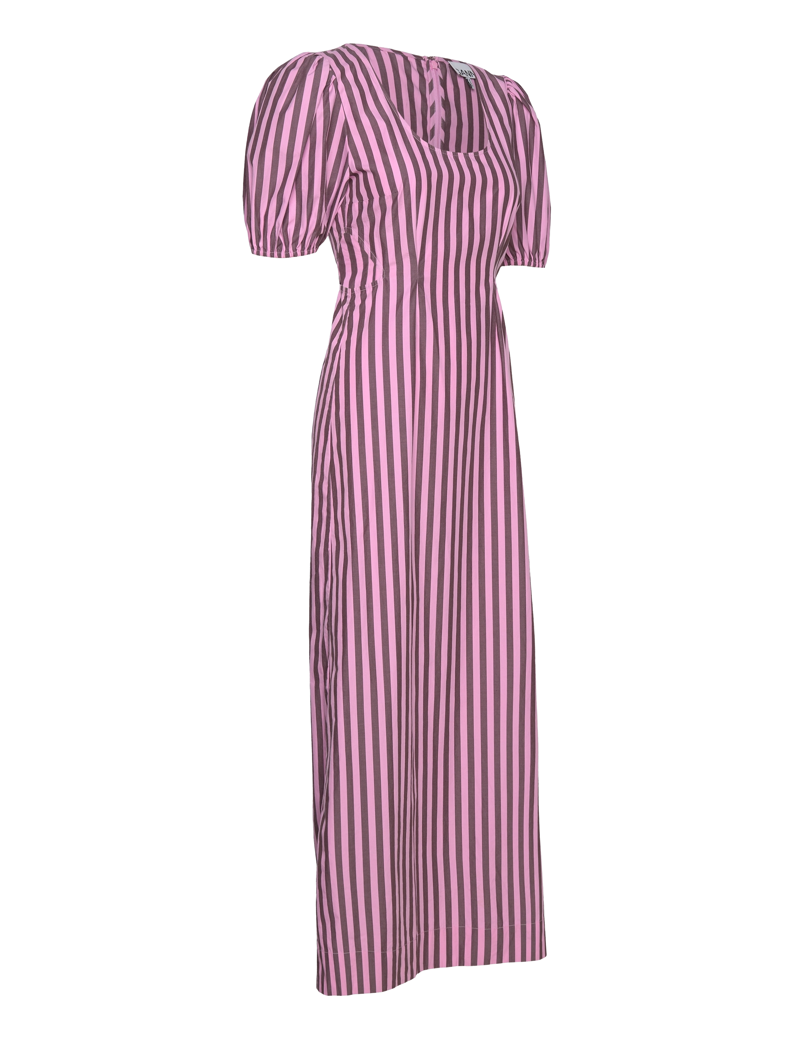 Ganni - Stripe Cotton Cutout Dress - bonbon - 3