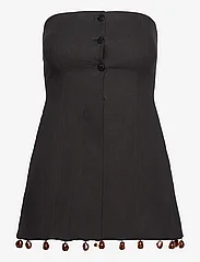 Ganni - Cotton Suiting Sleeveless Top - t-shirt & tops - black - 0