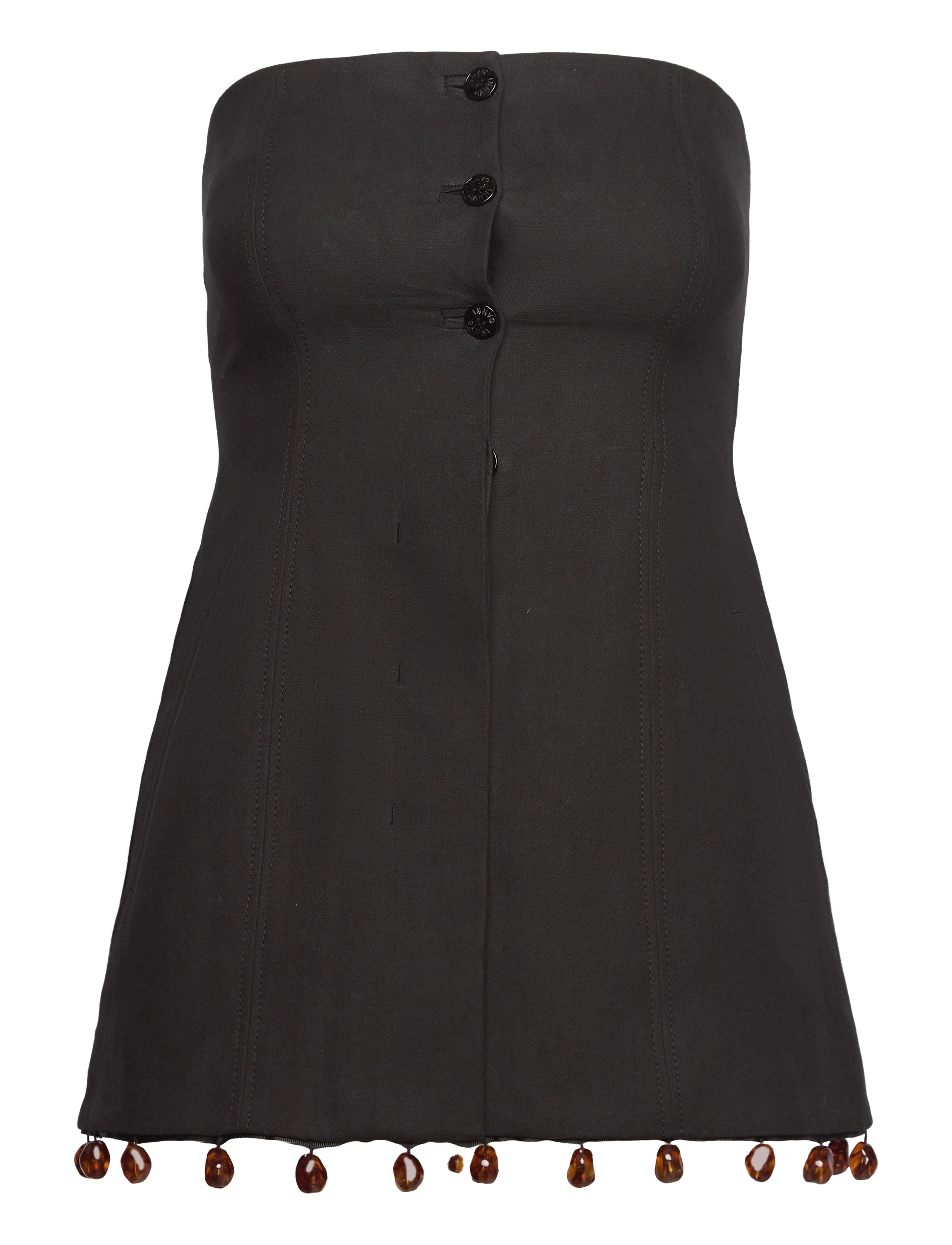 Ganni Cotton Suiting Sleeveless Top - Ganni - BLACK / black