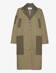 Ganni - Heavy Twill Coat - päällystakit - aloe - 0