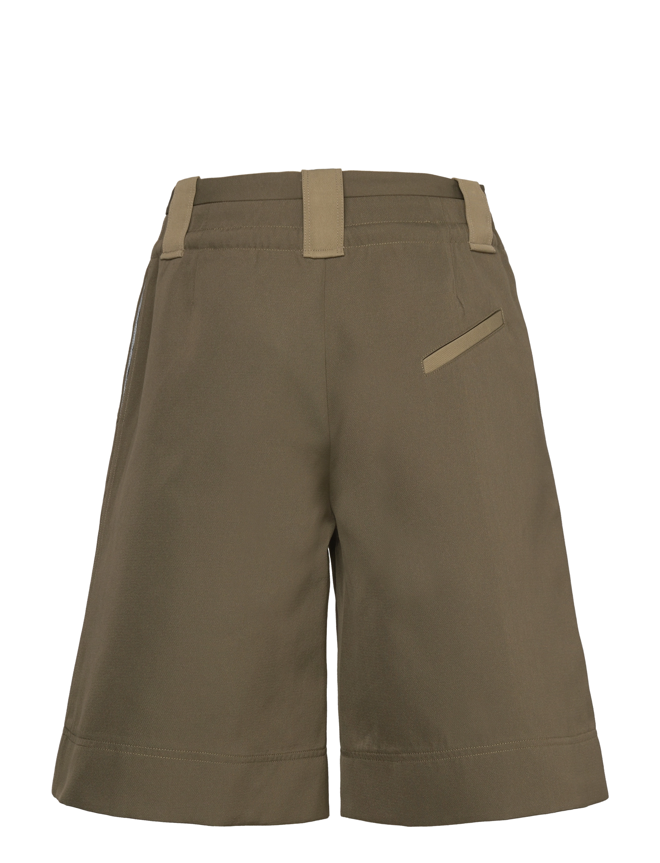 Ganni - Heavy Twill Wide Shorts - bermuda püksid - kalamata - 1