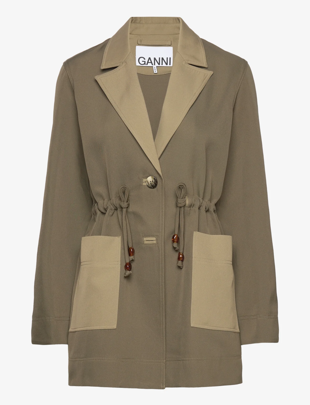 Ganni - Heavy Twill Jacket - utility jackets - kalamata - 1