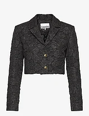 Ganni - Stretch Jacquard Cropped Blazer - party wear at outlet prices - black - 0