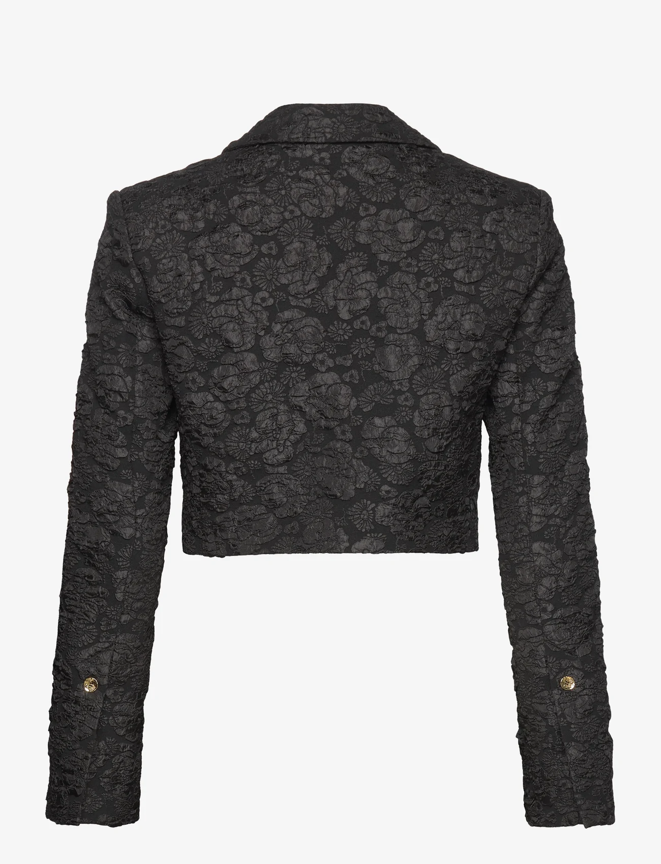 Ganni - Stretch Jacquard Cropped Blazer - feestelijke kleding voor outlet-prijzen - black - 1