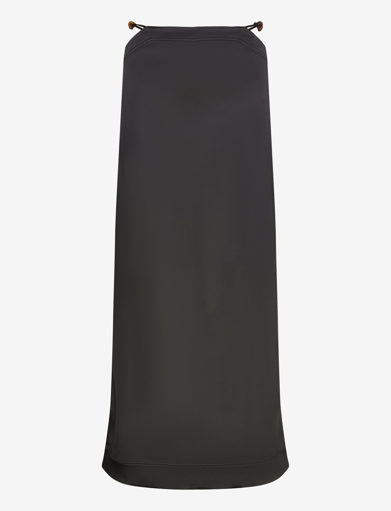 Ganni - Double Satin Maxi Skirt - satinnederdele - black - 0