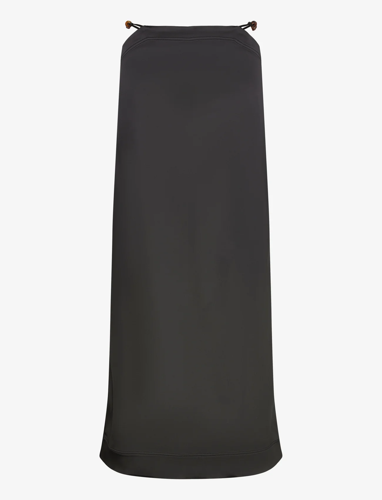 Ganni - Double Satin Maxi Skirt - slip dresses - black - 0