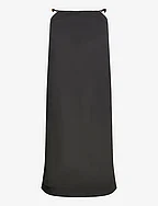 Double Satin Maxi Skirt - BLACK