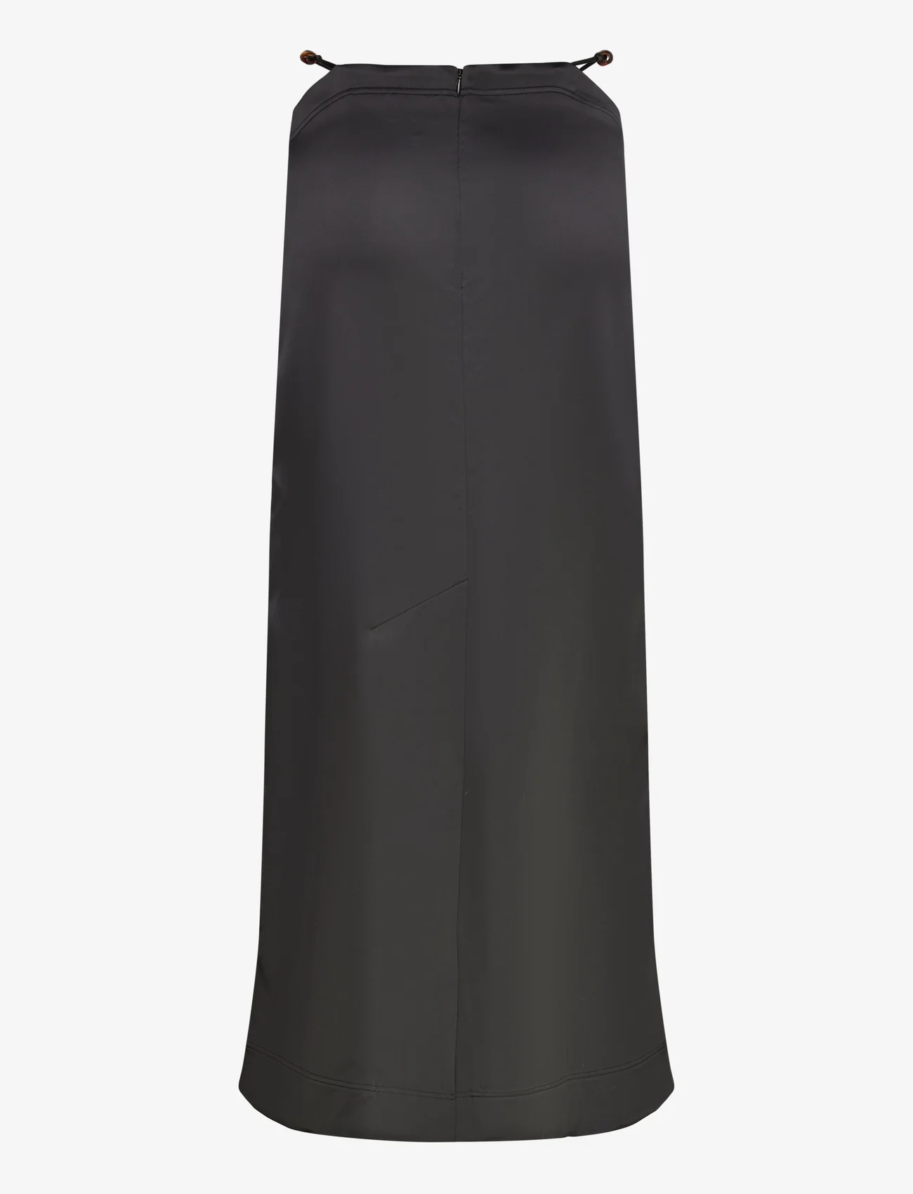 Ganni - Double Satin Maxi Skirt - slip dresses - black - 1