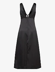 Ganni - Double Satin Halter-Neck Dress - midi dresses - black - 1