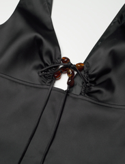 Ganni - Double Satin Halter-Neck Dress - midi dresses - black - 2