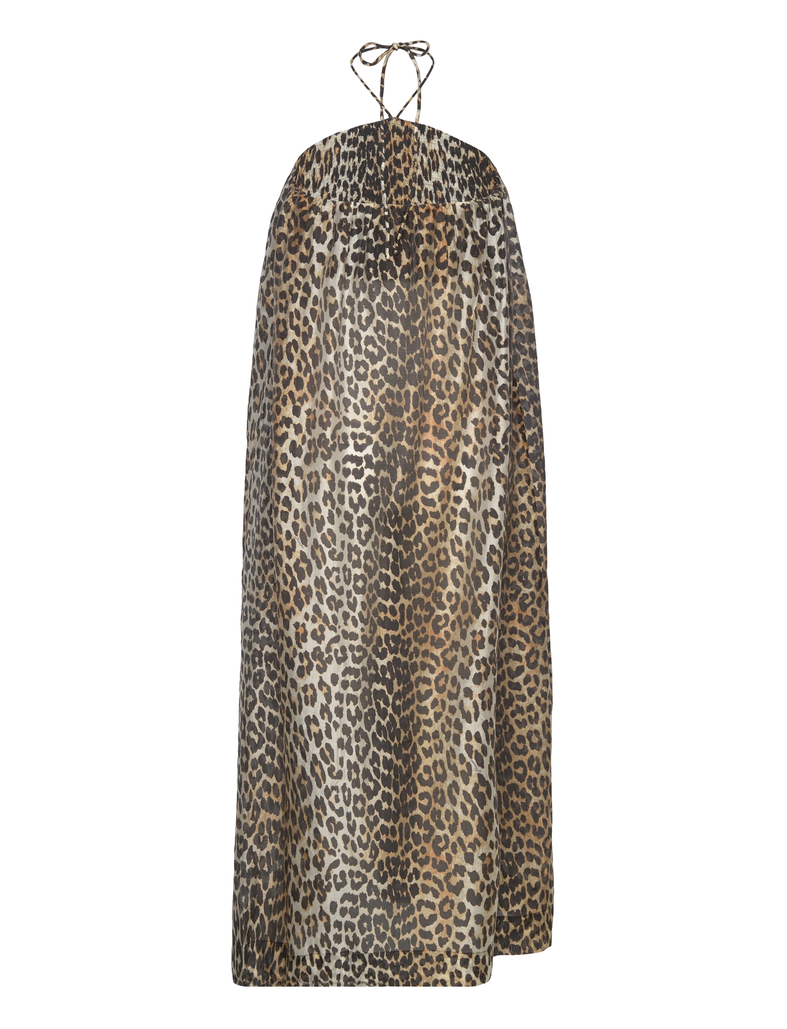 Ganni - Sheer Voile Maxi Strap Dress - almond milk - 1