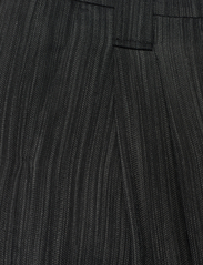 Ganni - Drapey Stripe Suiting Mid Waist Pleat Pants - leveälahkeiset housut - black - 2