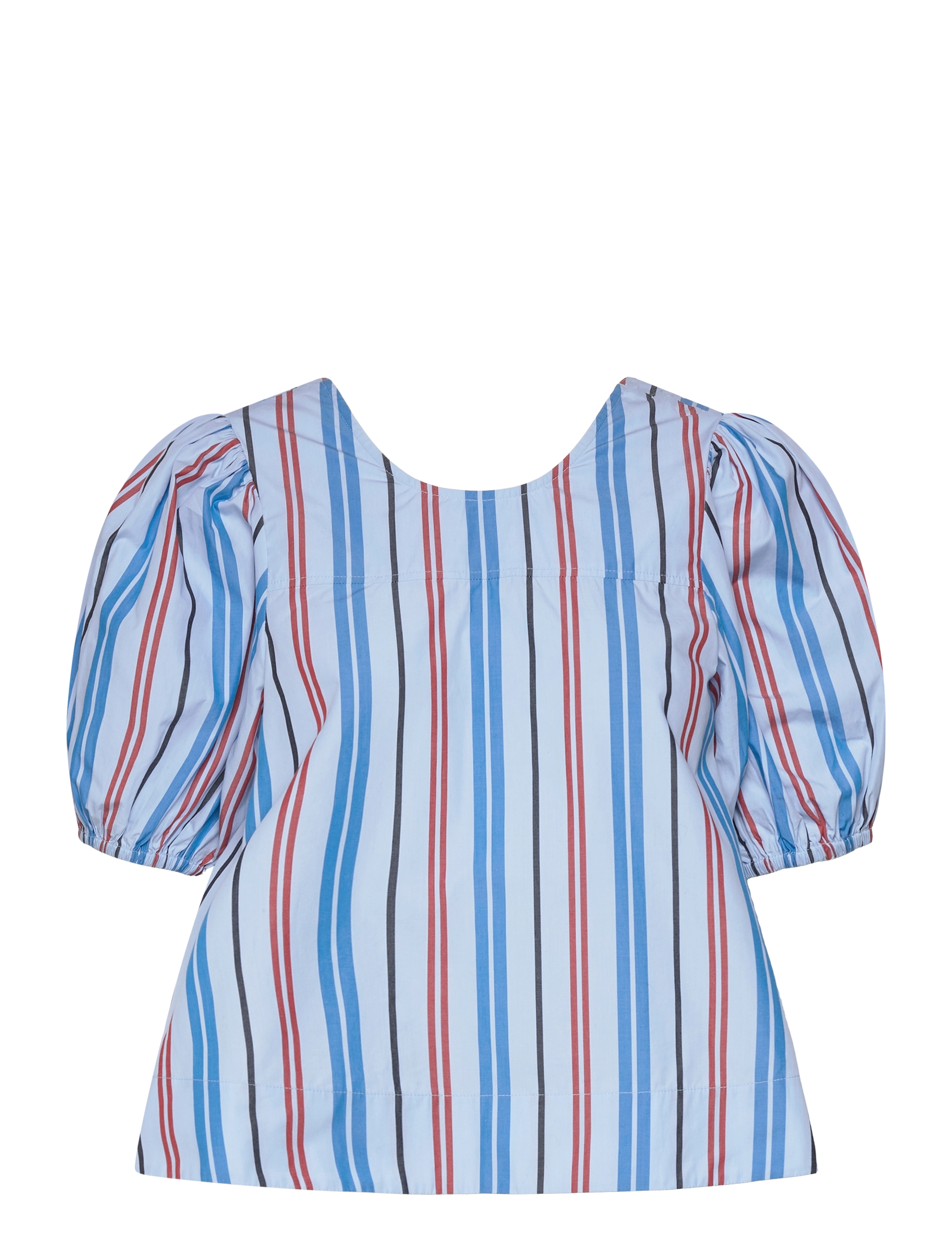 GANNI Stripe Baumwolle Open Back Oberteil Blau - 32 - Damen