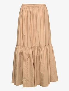 Cotton Poplin Maxi Flounce Skirt, Ganni