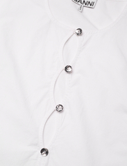 Ganni - Cotton Poplin Blouse - blouses korte mouwen - bright white - 2