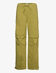 Ganni - Washed Cotton Canvas Draw String Pants - cargo pants - spinach green - 0