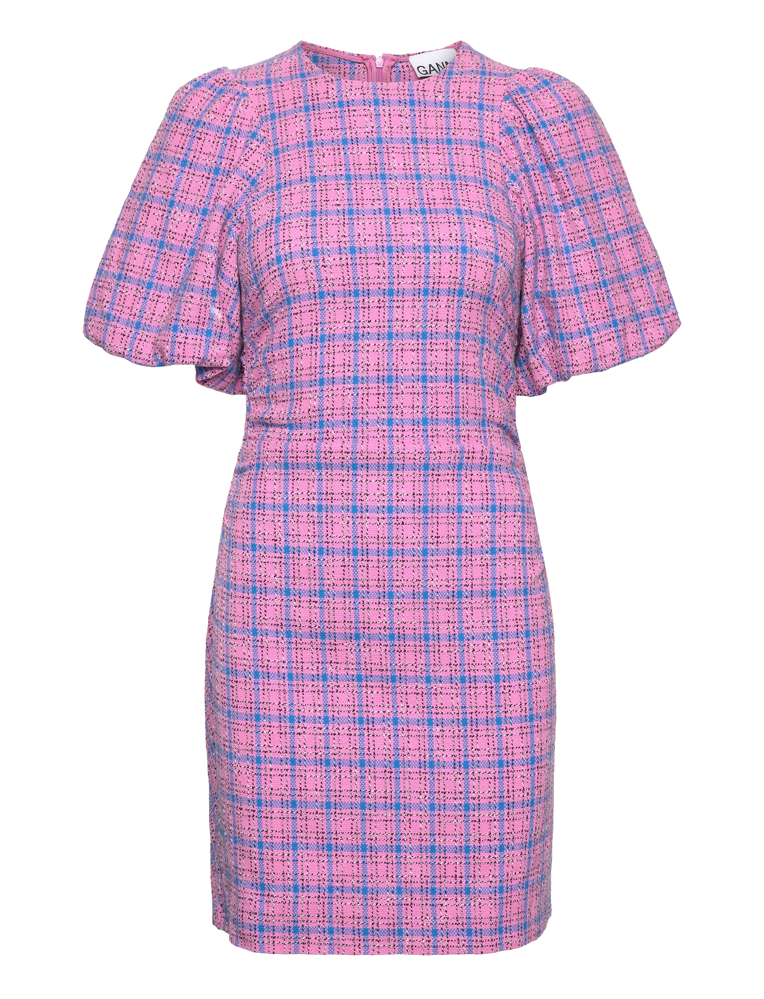 Ganni Check Suiting Mini Dress - Kleidid - WILD ORCHID / pink/rose