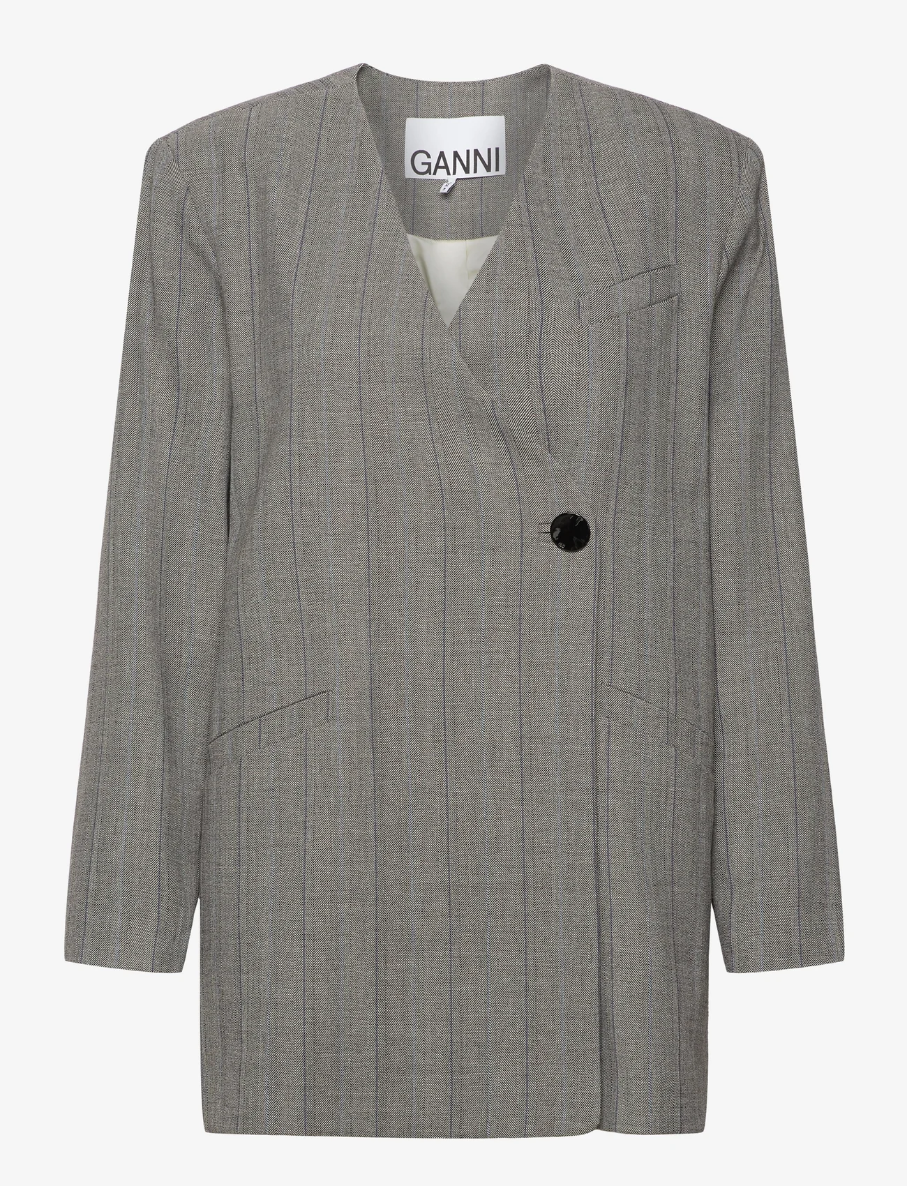 Ganni - Herringbone Suiting - festtøj til outletpriser - frost gray - 0