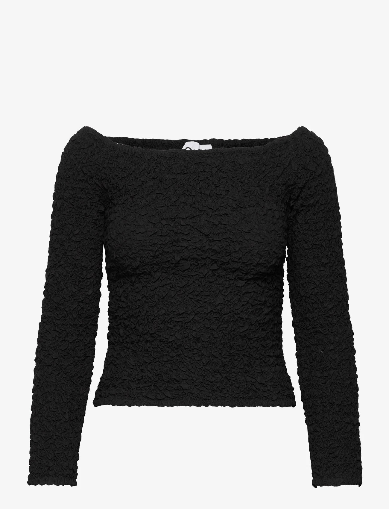 Ganni - Cotton Poplin - long-sleeved blouses - black - 0