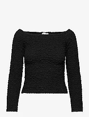 Ganni - Cotton Poplin - long sleeved blouses - black - 0