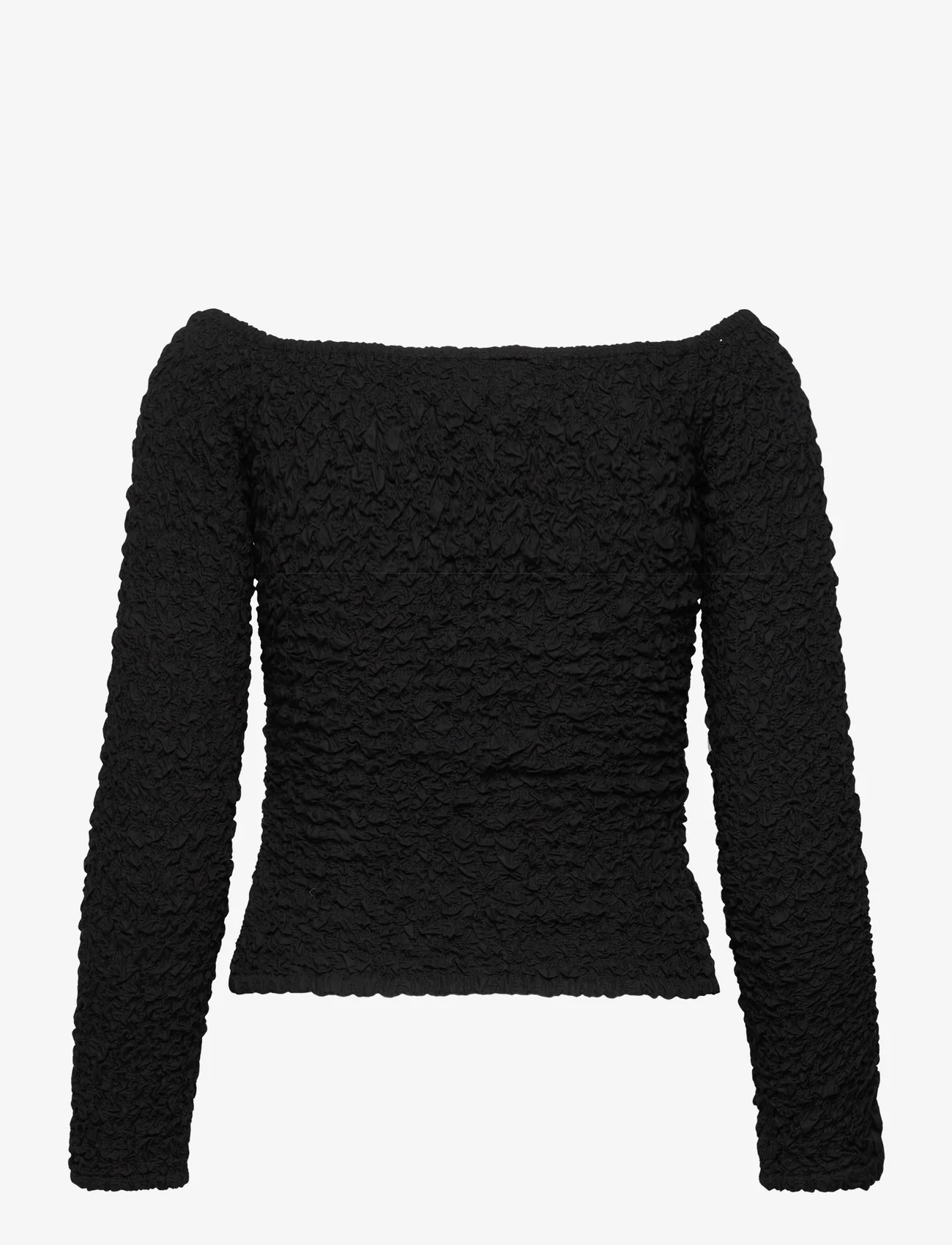Ganni - Cotton Poplin - long sleeved blouses - black - 1