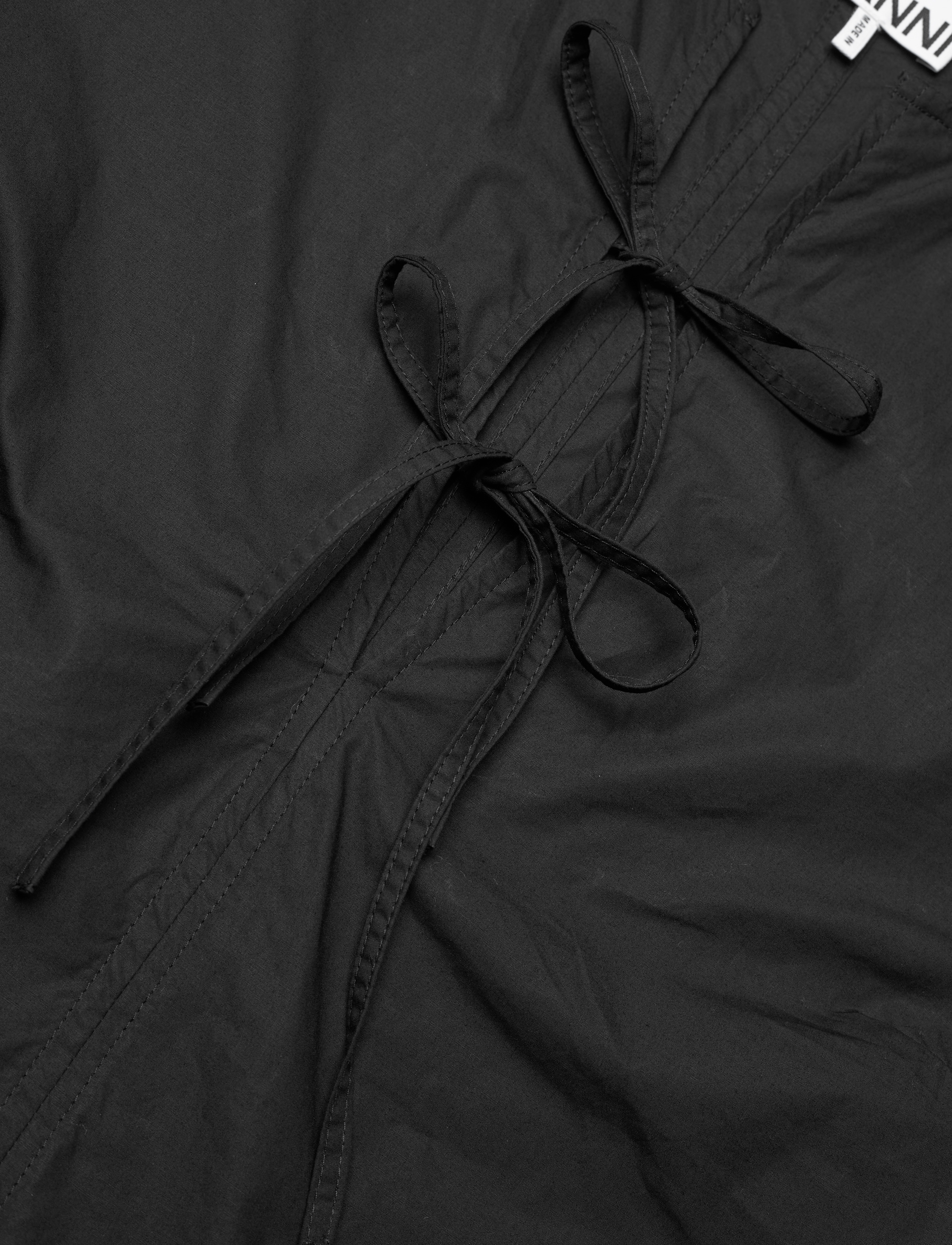 Ganni - Cotton Poplin - särkkleidid - black - 2