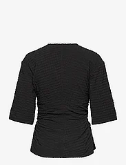 Ganni - Stretch Seersucker - short-sleeved blouses - black - 1