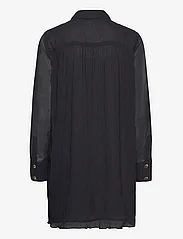 Ganni - Pleated Georgette - shirt dresses - black - 1