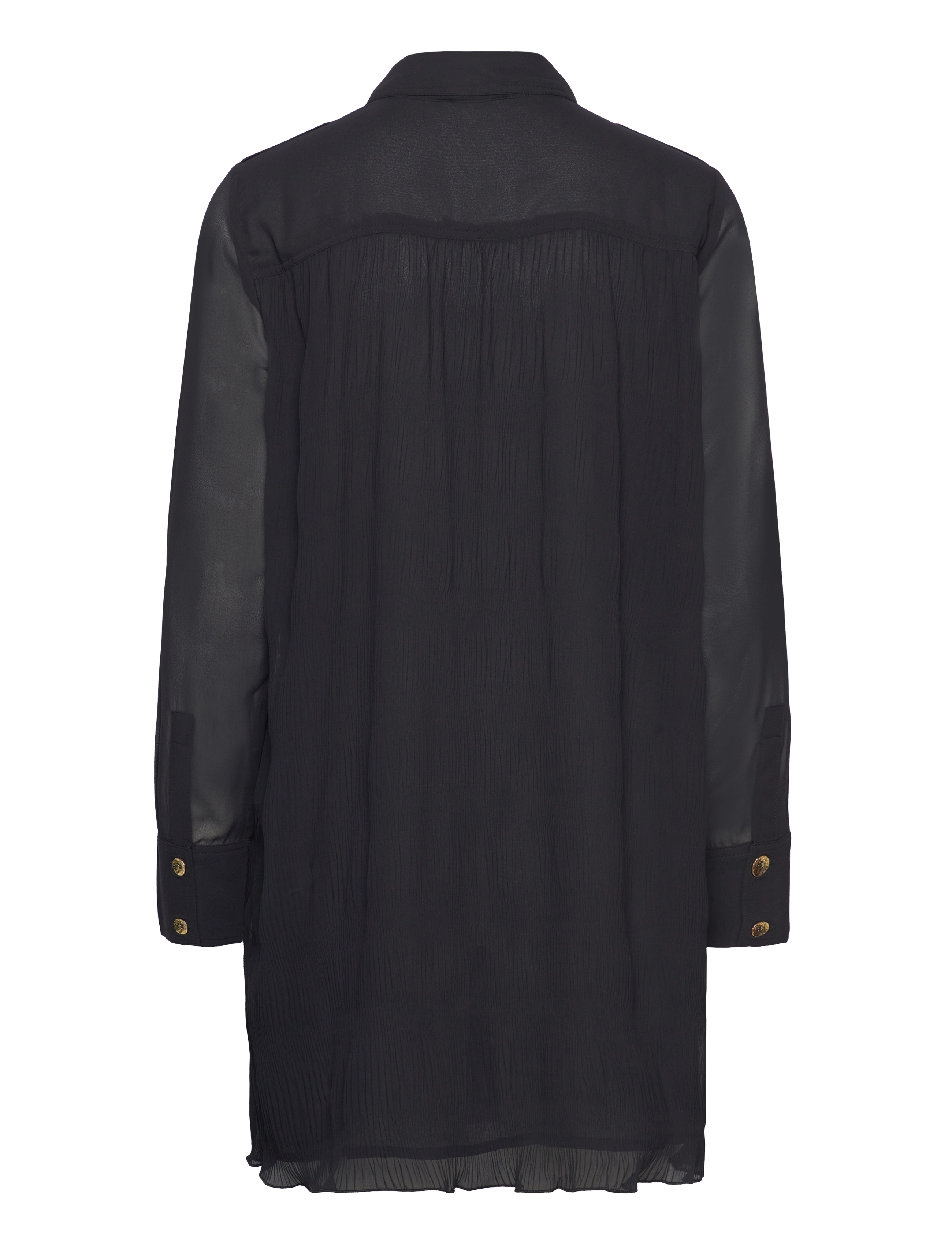 Ganni - Pleated Georgette - kurze kleider - black - 1