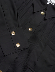 Ganni - Pleated Georgette - shirt dresses - black - 2