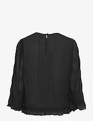 Ganni - Pleated Georgette - short-sleeved blouses - black - 3