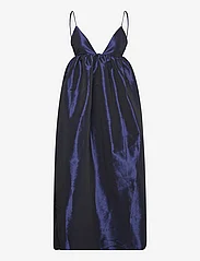 Ganni - Shiny Taffeta - midi jurken - sodalite blue - 0