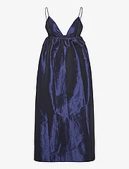 Ganni - Shiny Taffeta - midi jurken - sodalite blue - 1