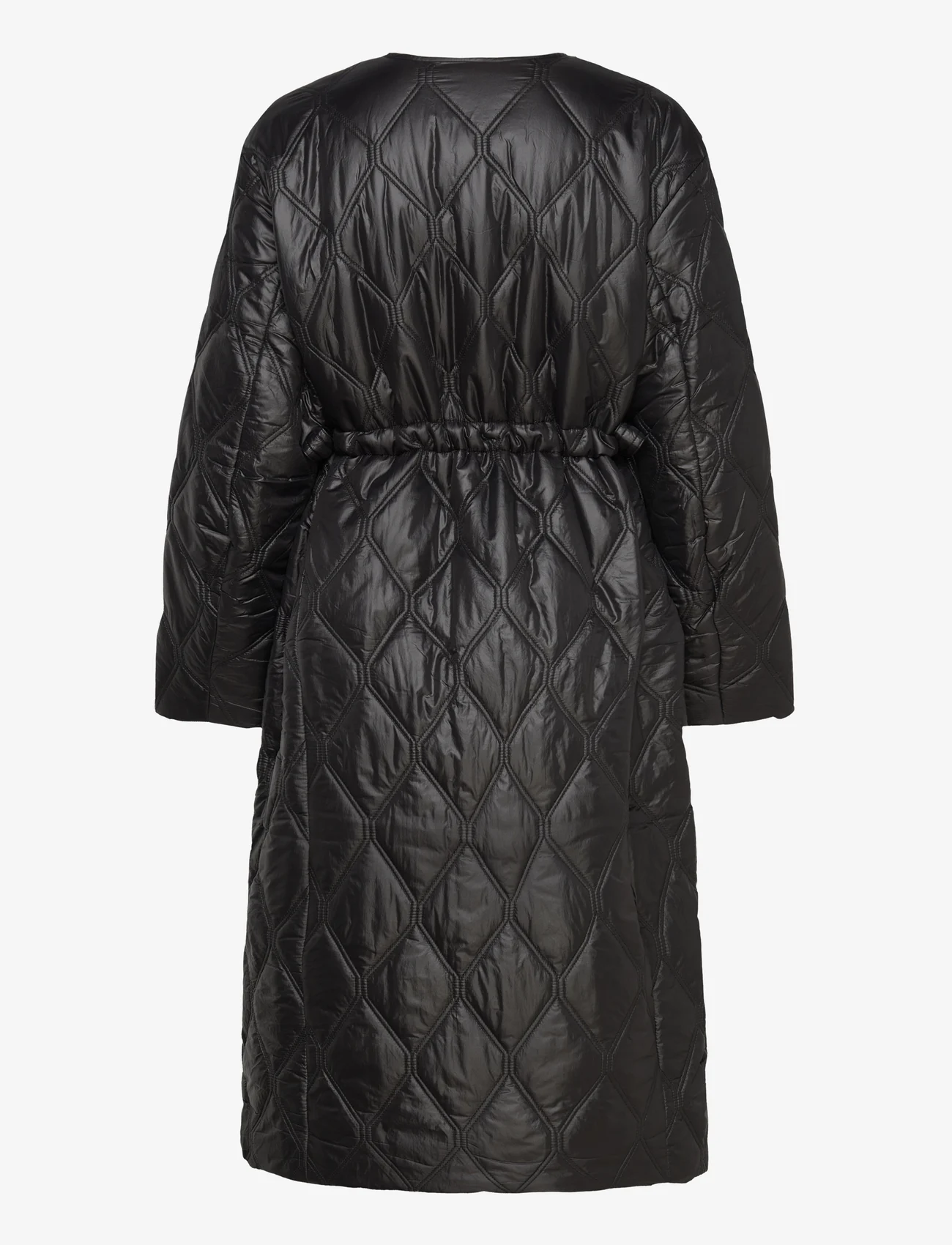 Ganni - Shiny Quilt - winter jackets - black - 1