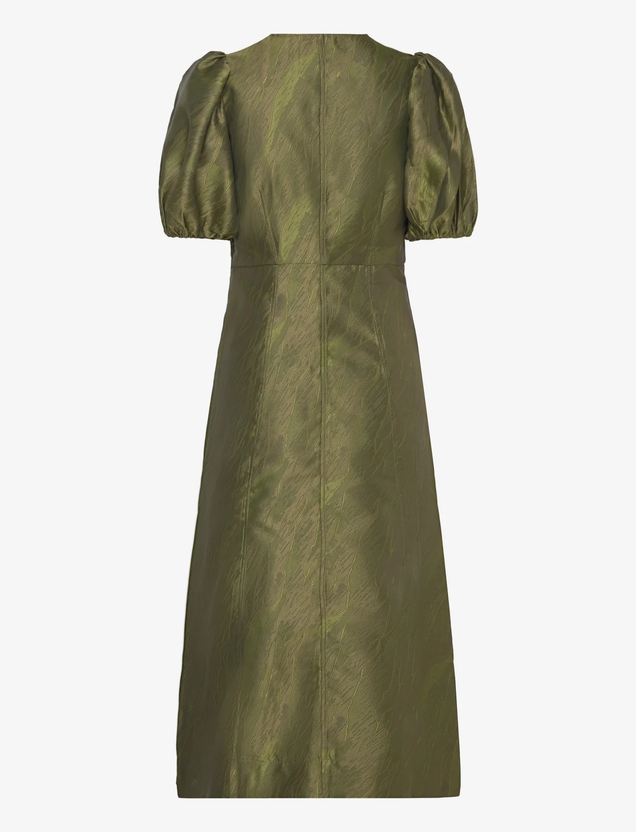 Ganni - Shiny Jacquard - midi kjoler - avocado - 1