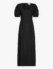 Ganni - Cotton Poplin Cutout Dress - maxiklänningar - black - 0