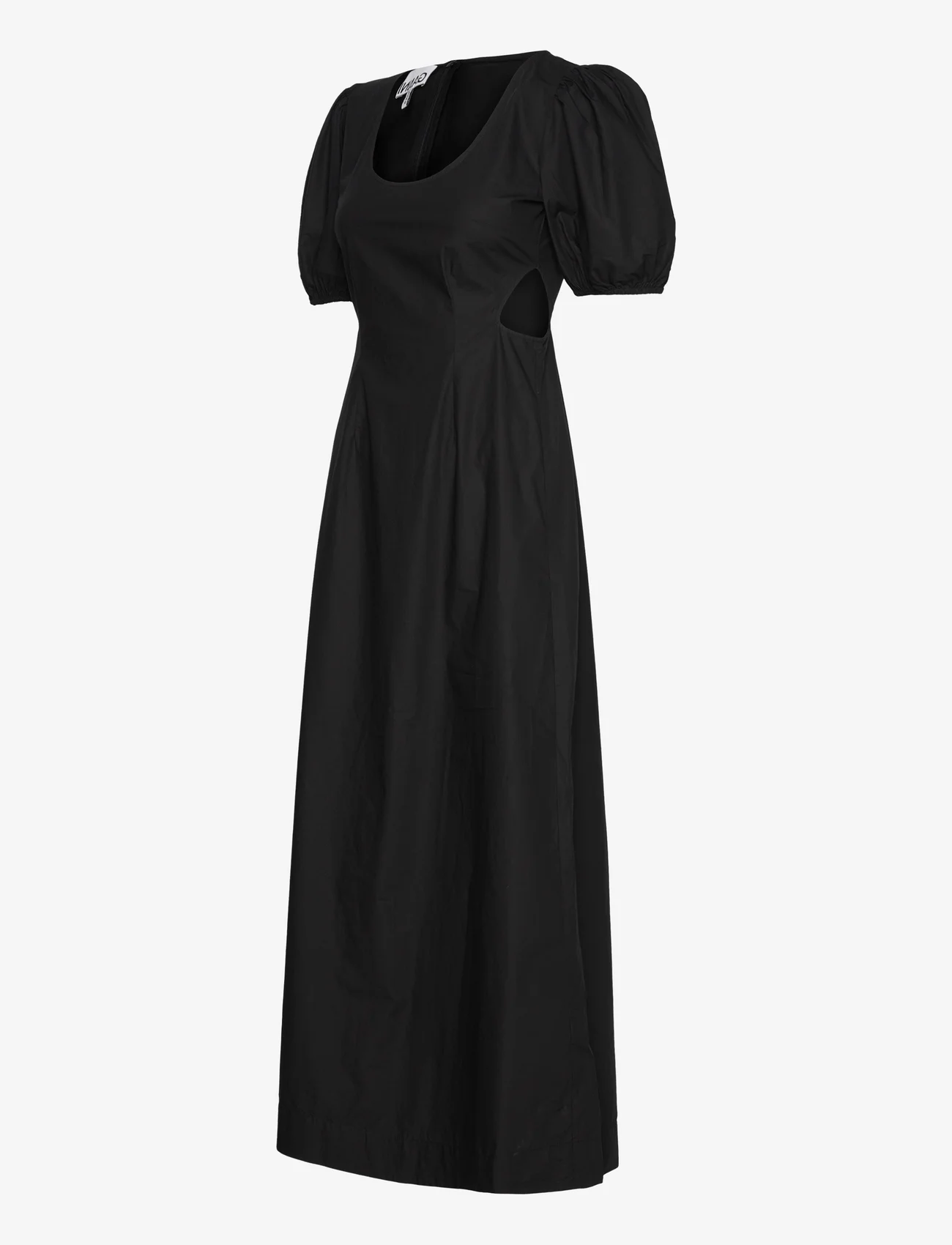 Ganni - Cotton Poplin Cutout Dress - maxi jurken - black - 1